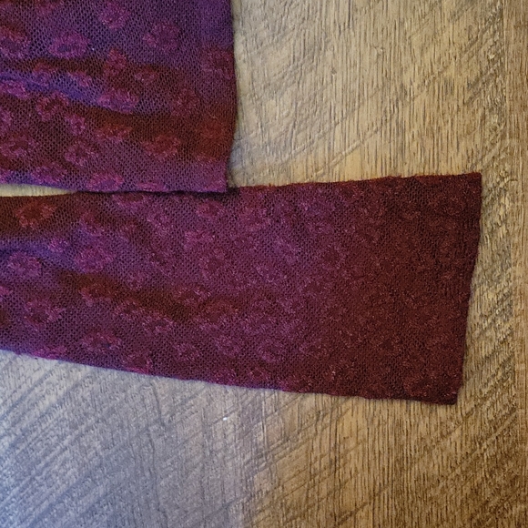Vintage Anthropologie Dark Red Lace Top - Picture 3 of 3